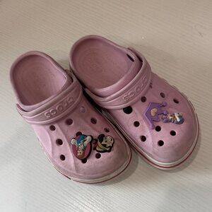CROCS Light Pink Classic Clogs with Character Charms
